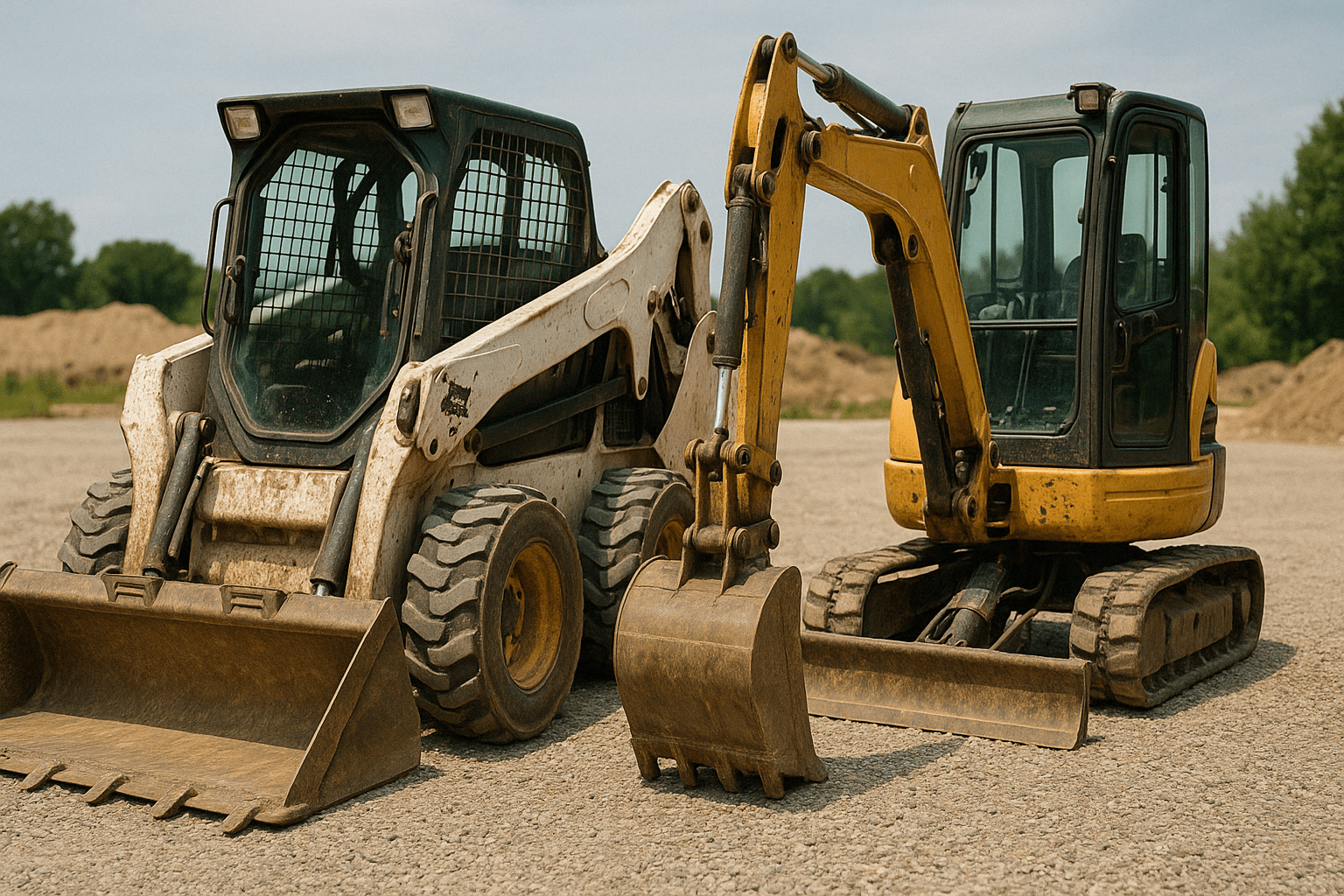 Commonly stolen construction equipment skid steer and mini excavator