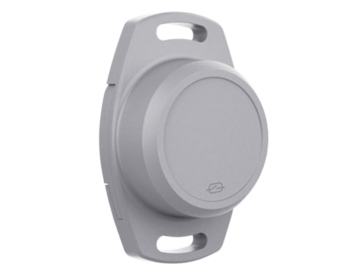 Logistics tracking software shown with a GPS asset tracking device