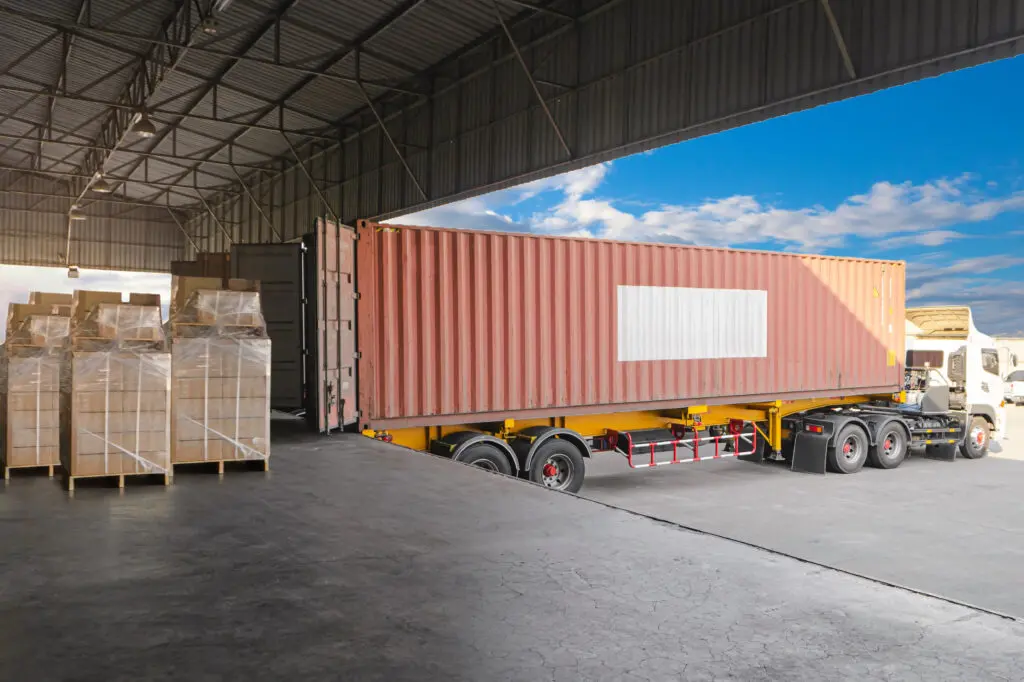 High-value shipment container at a loading dock